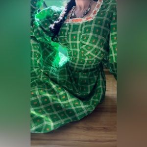 Outrageous Handmade Vintage Apple Green Seersucker dress